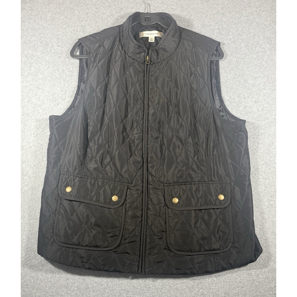 Croft & Barrow Black Quilted Vest Size XL